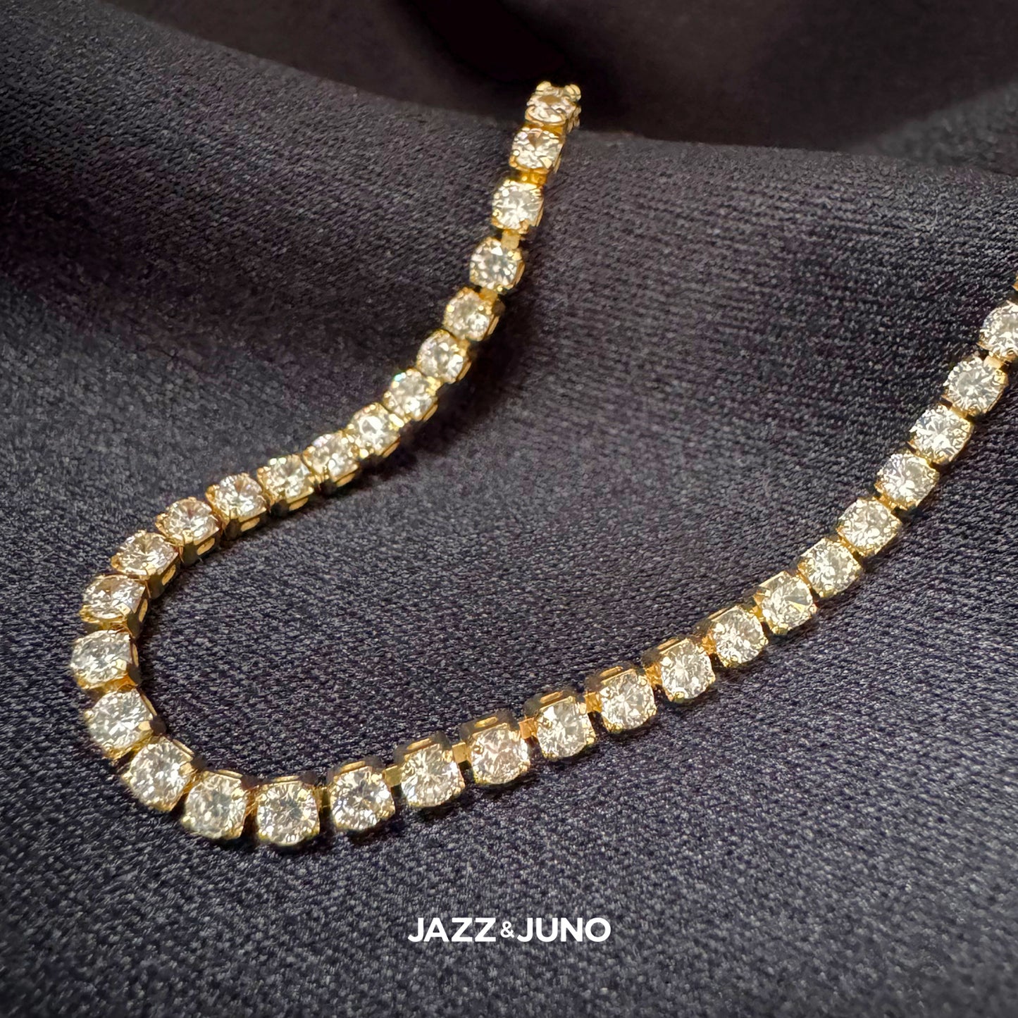 18K gold-filled Tennis Bracelet by Jazz&Juno