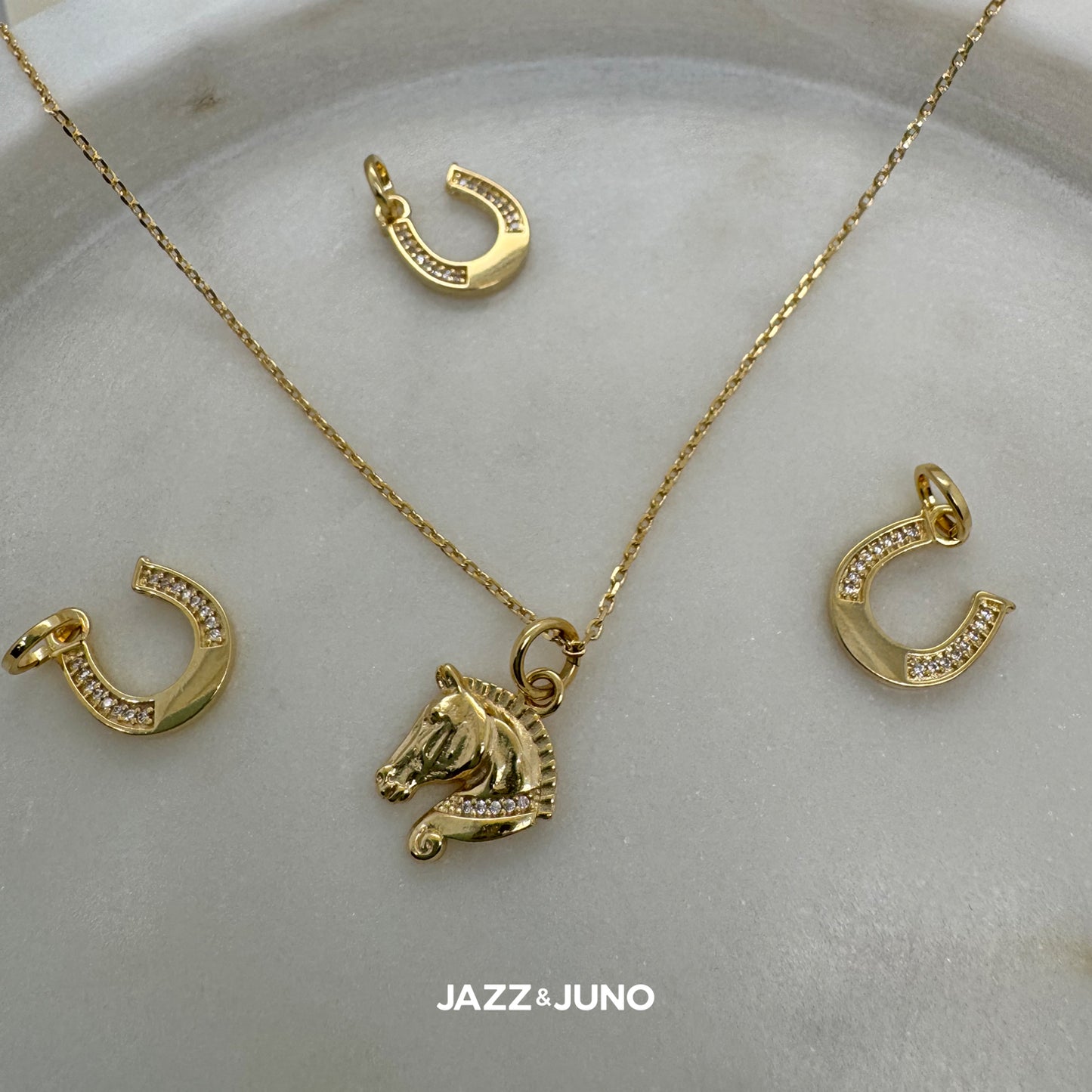 18K gold-filled Fire Horse Charm