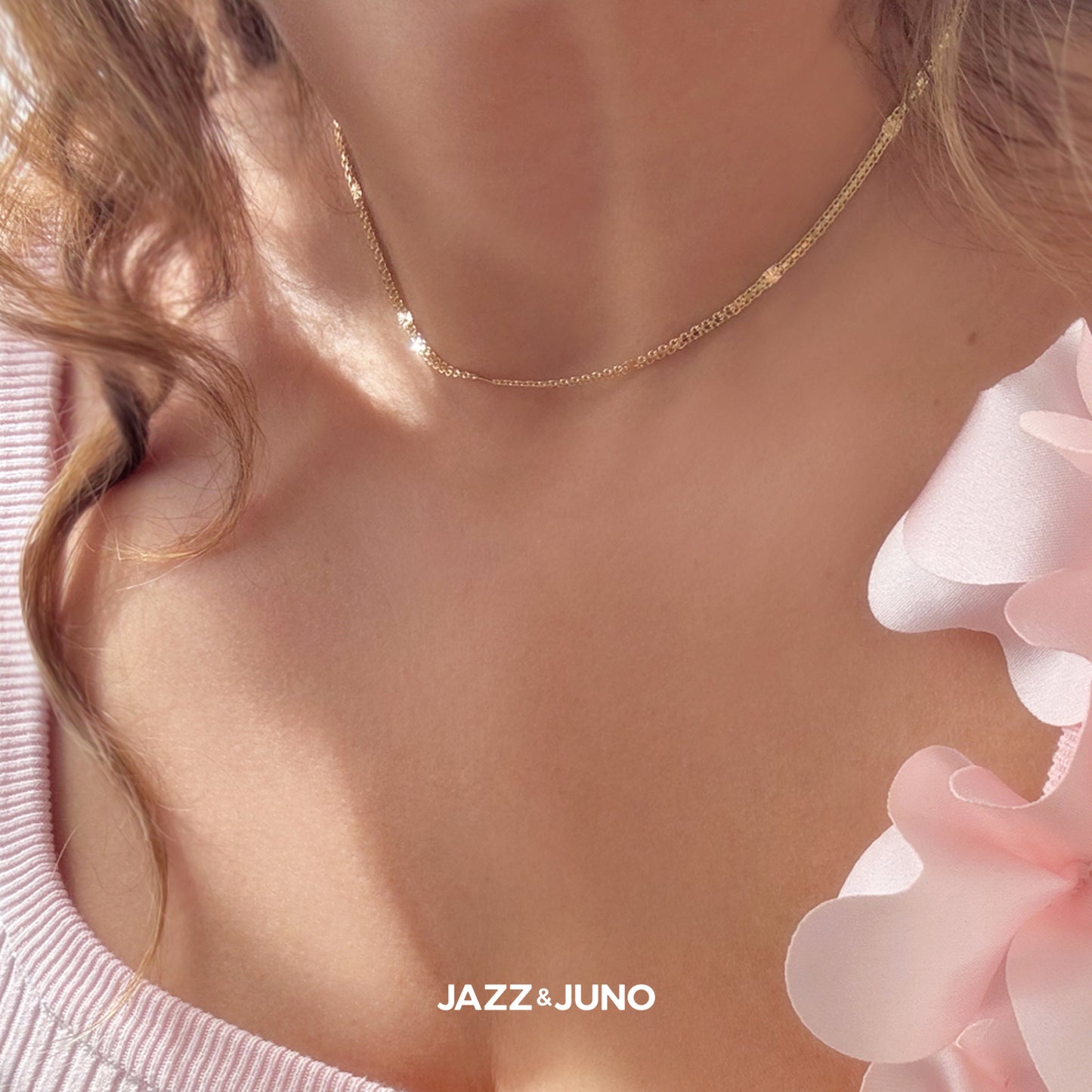 18K gold-filled Rose Necklace