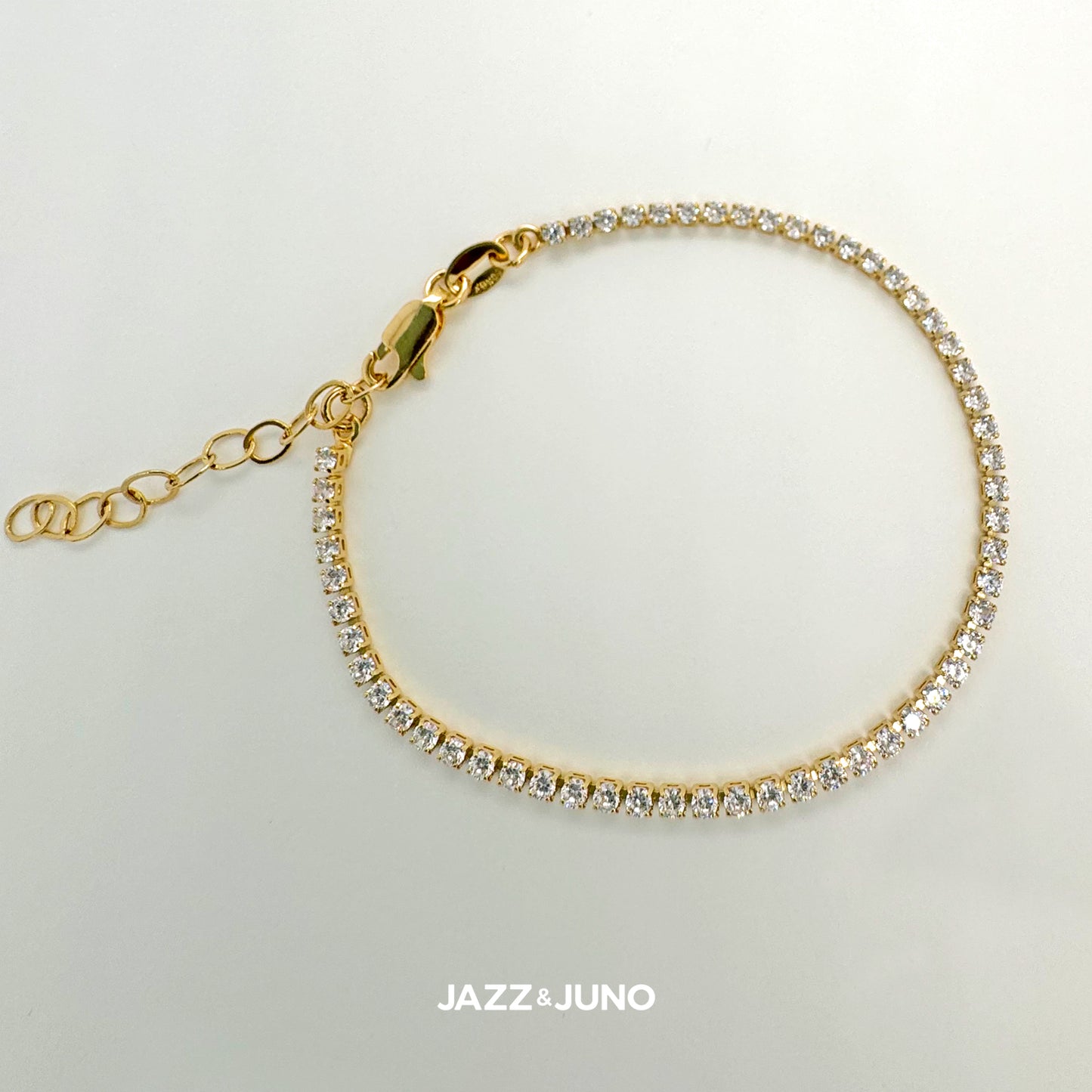 18K gold-filled Tennis Bracelet by Jazz&Juno
