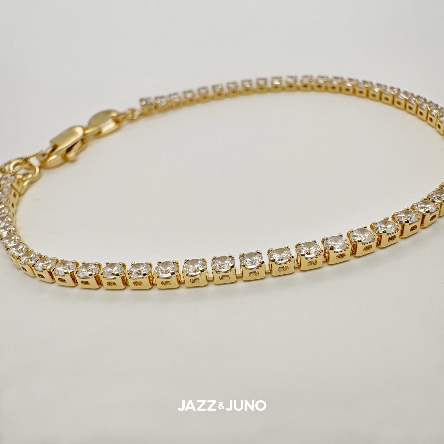 18K gold-filled Tennis Bracelet by Jazz&Juno