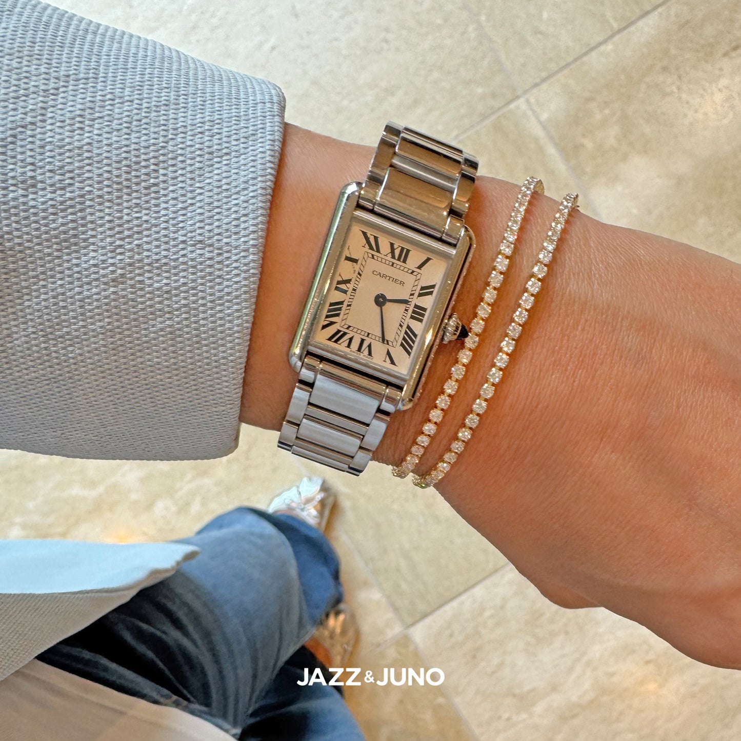 18K gold-filled Tennis Bracelet by Jazz&Juno