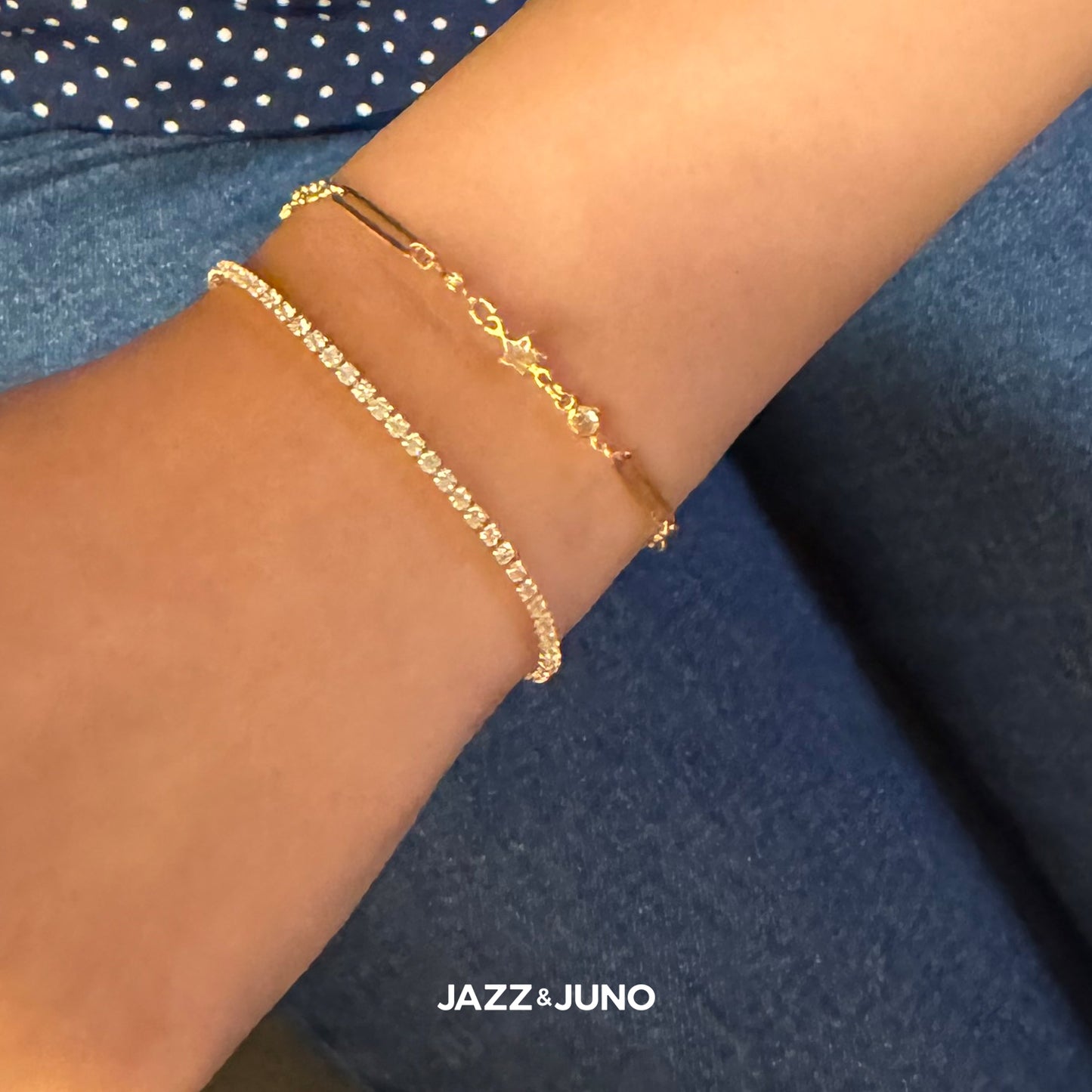 18K gold-filled Tennis Bracelet by Jazz&Juno