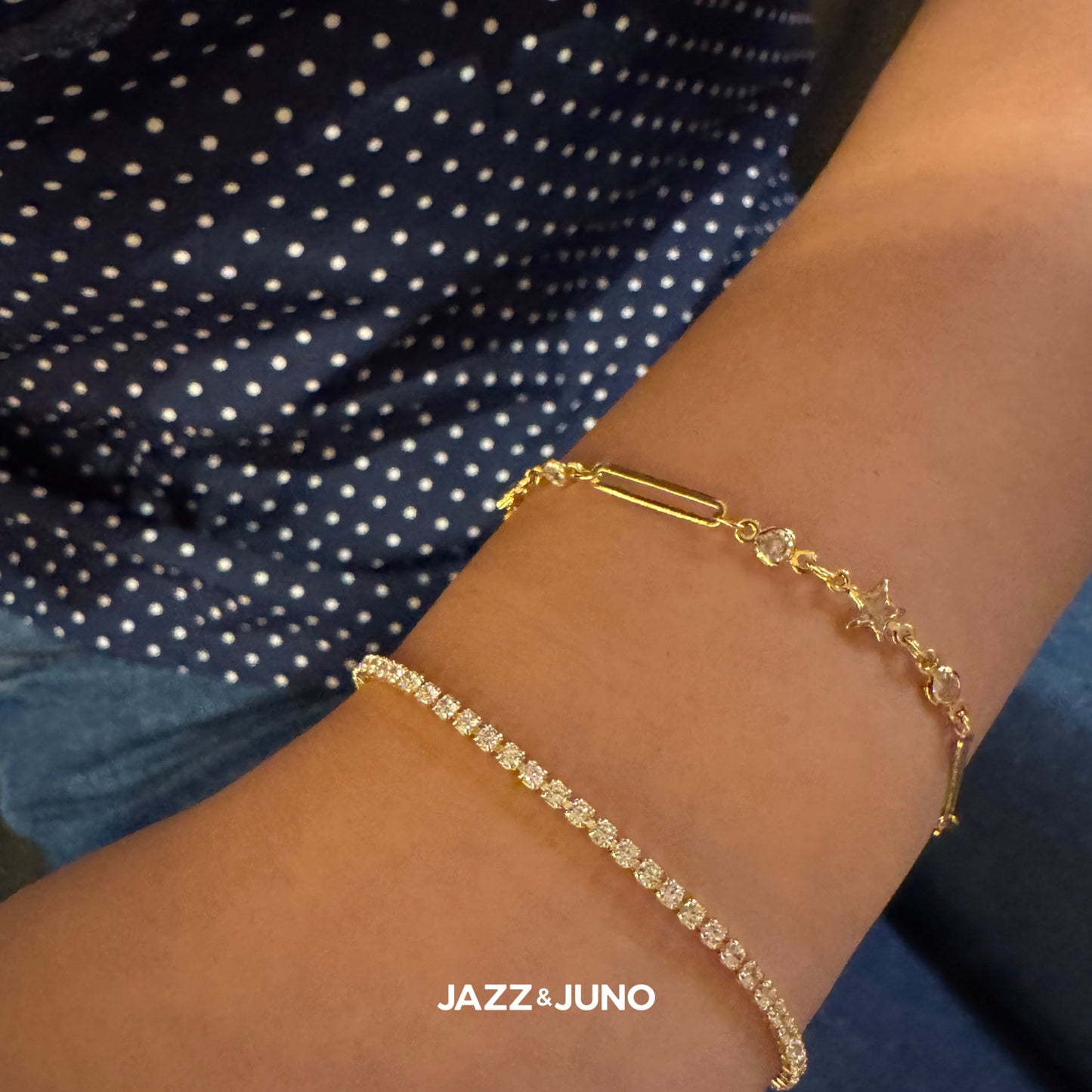 18K gold-filled Tennis Bracelet by Jazz&Juno
