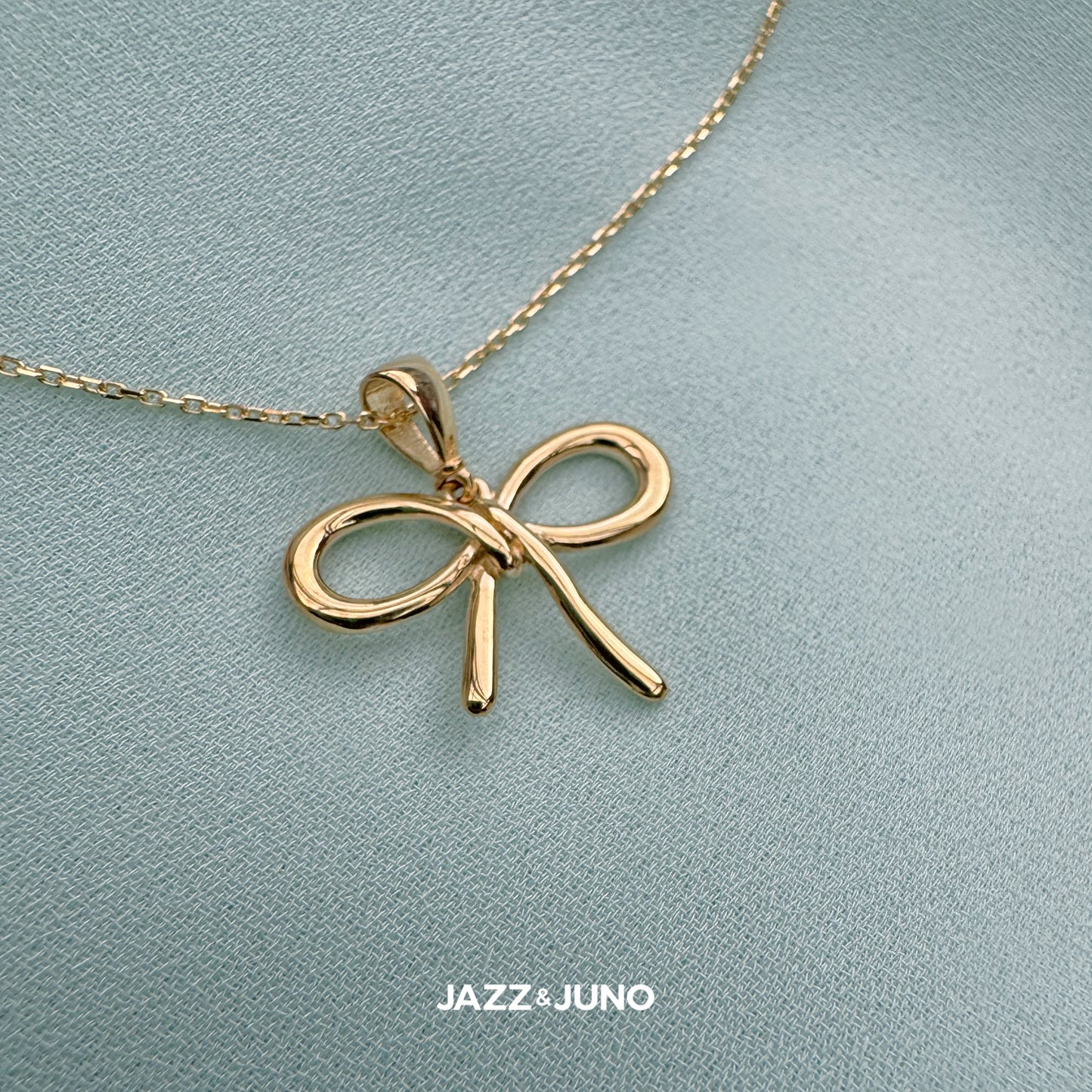 9K Solid Gold The Muse Bow Necklace