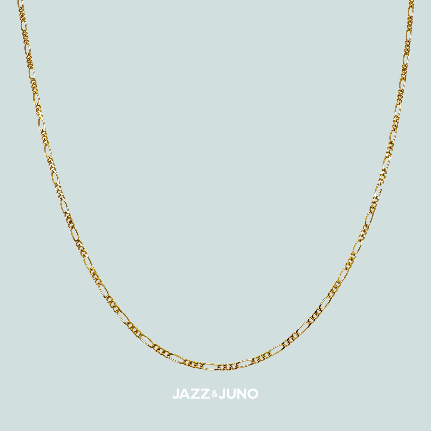 9K Solid Gold Figaro Necklace