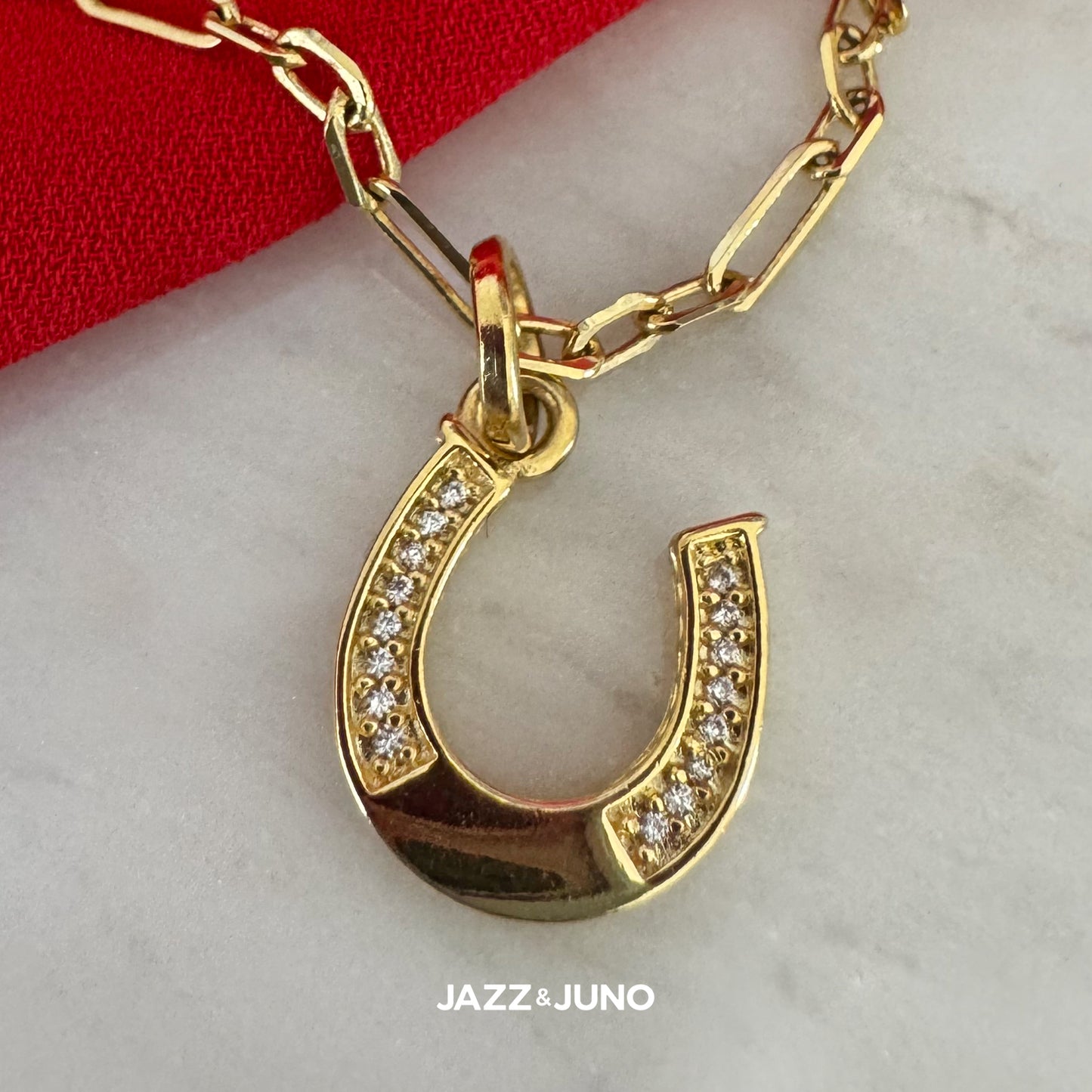 18K gold-filled Fortune Horseshoe Charm