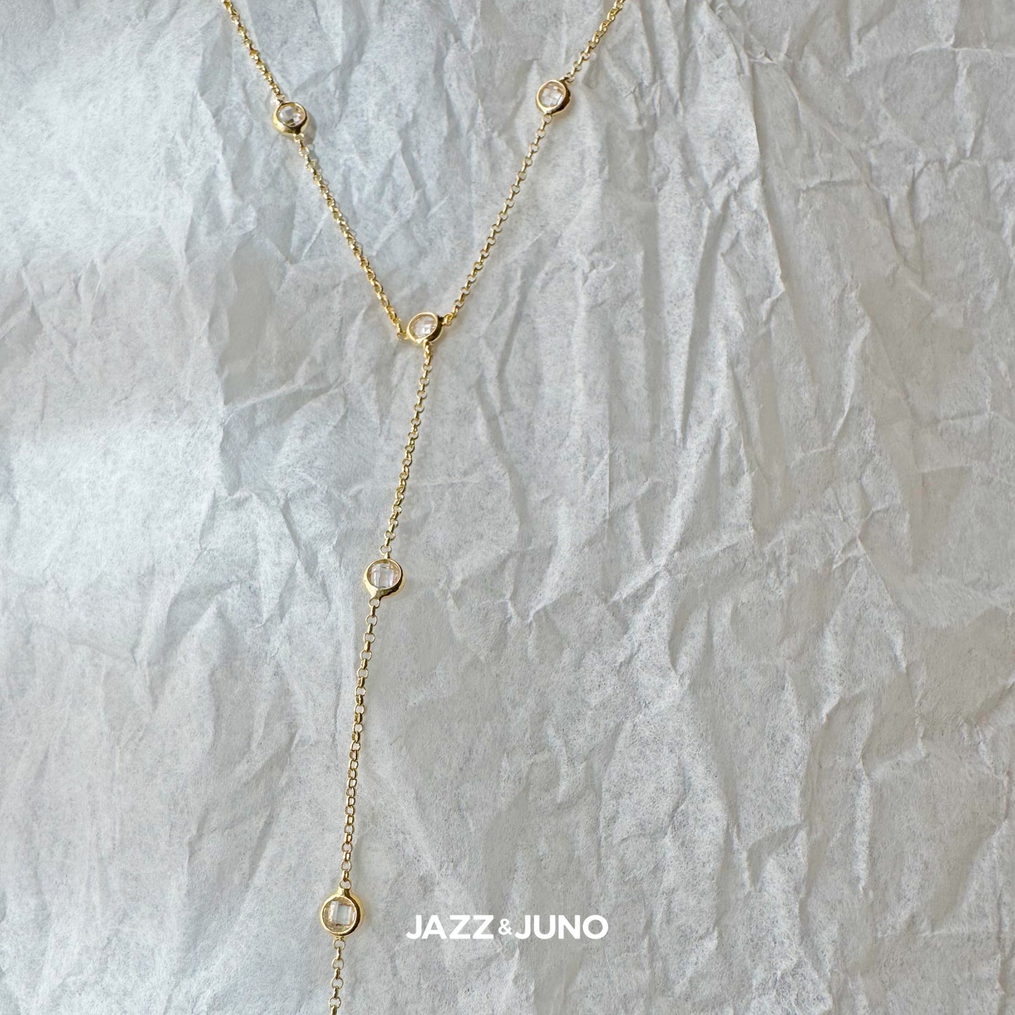 18K gold-filled Capri Lariat Necklace