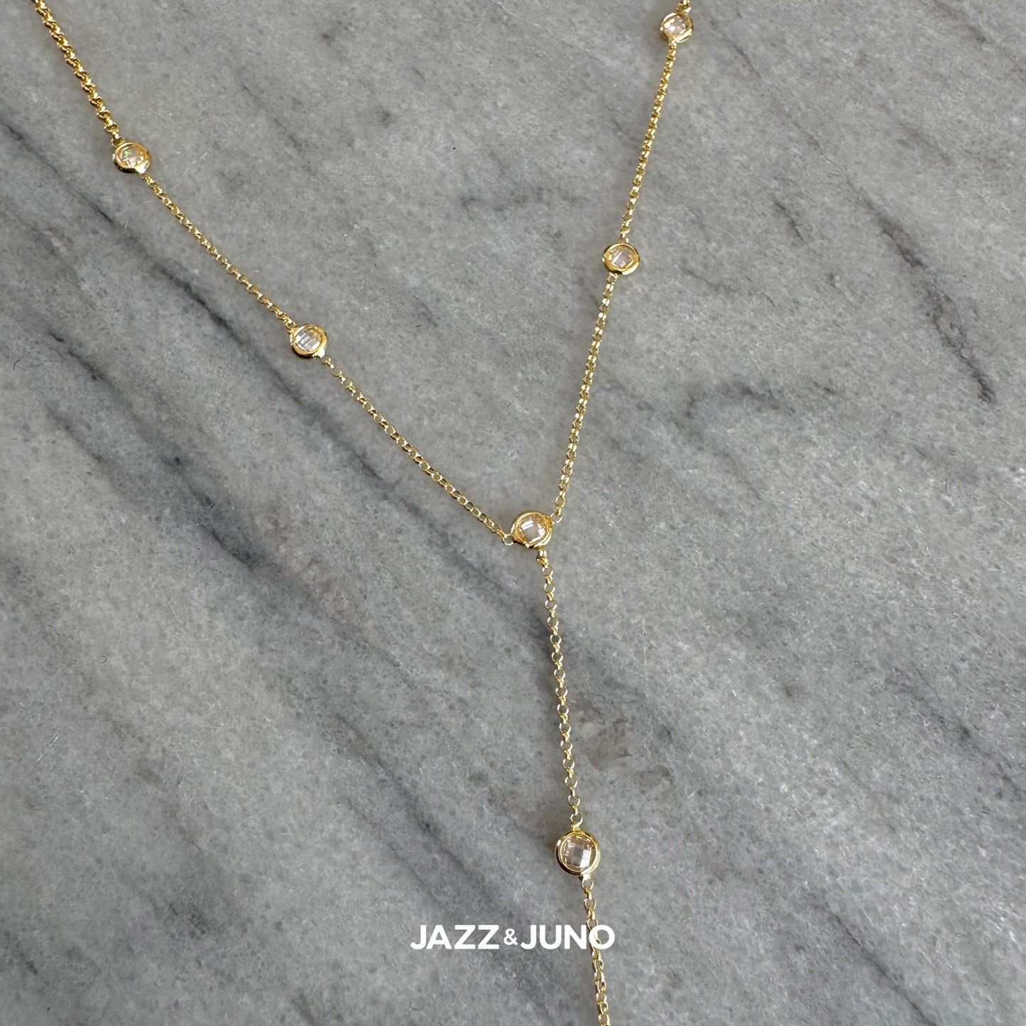 18K gold-filled Capri Lariat Necklace