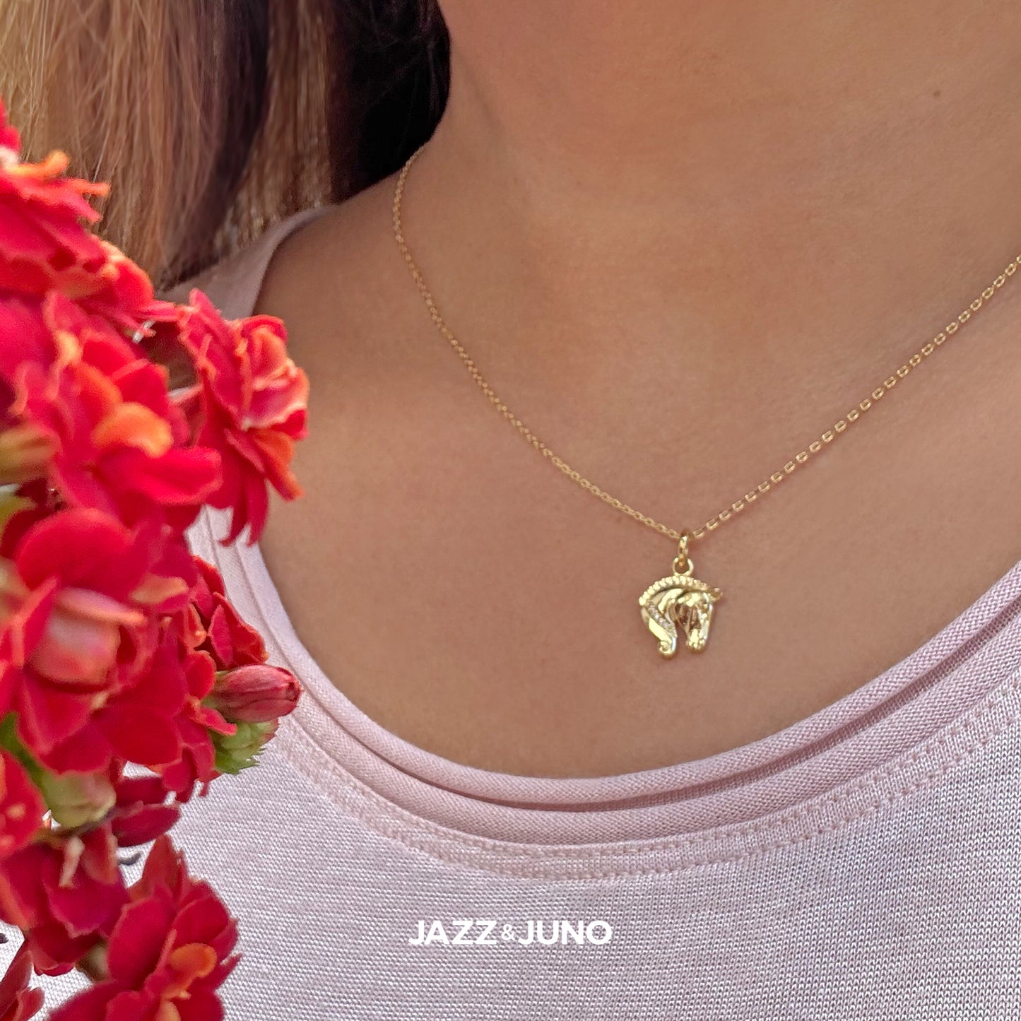 18K gold-filled Fire Horse Charm