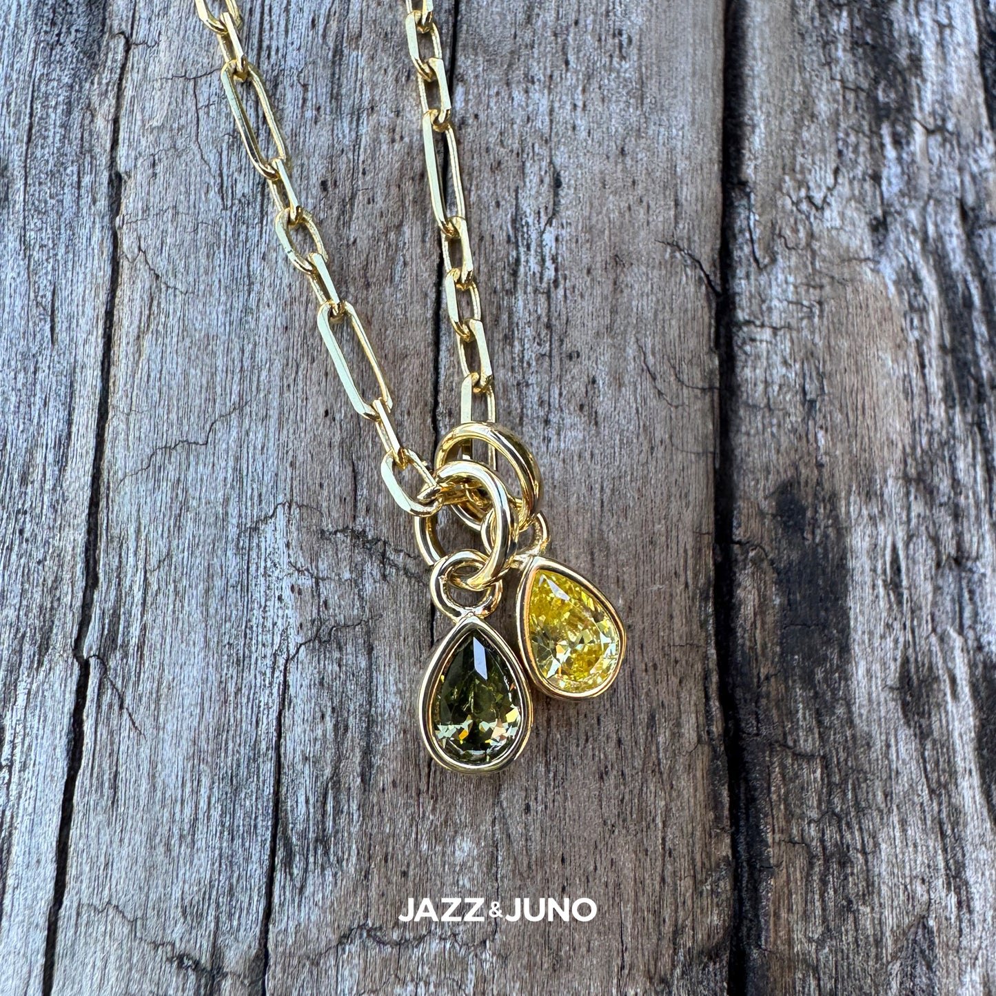 18K gold-filled Sweet Teardrop Birthstone Charms