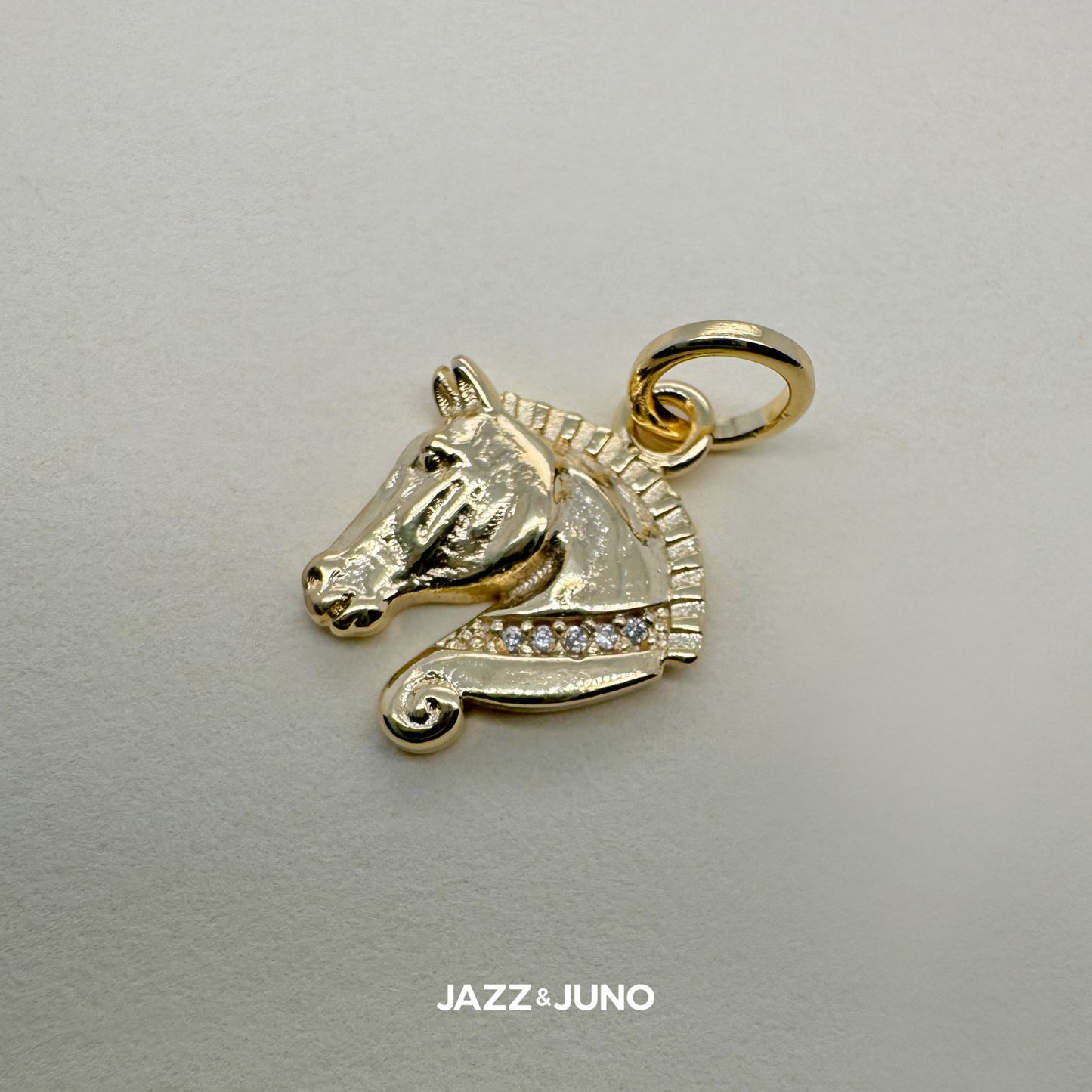 18K gold-filled Fire Horse Charm