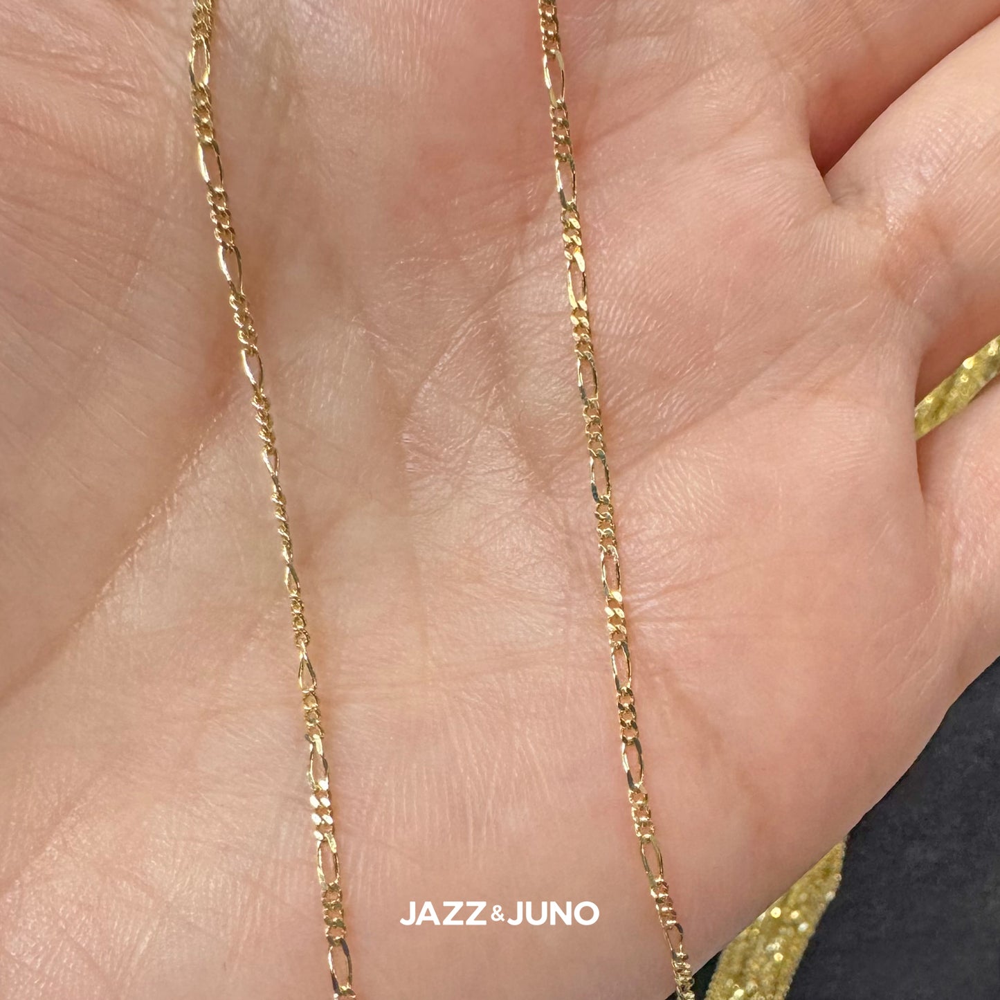 9K Solid Gold Figaro Necklace