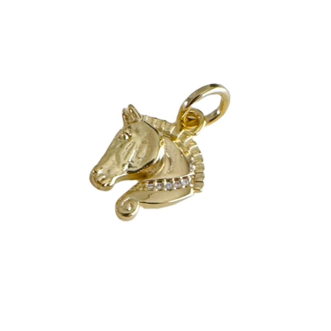 18K gold-filled Fire Horse Charm