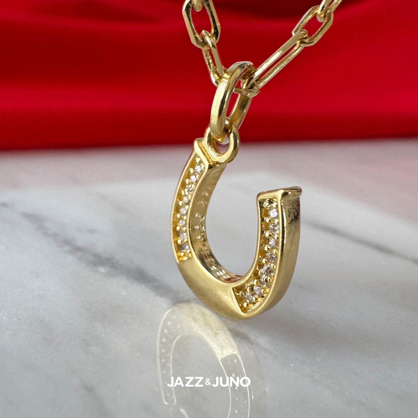 18K gold-filled Fortune Horseshoe Charm