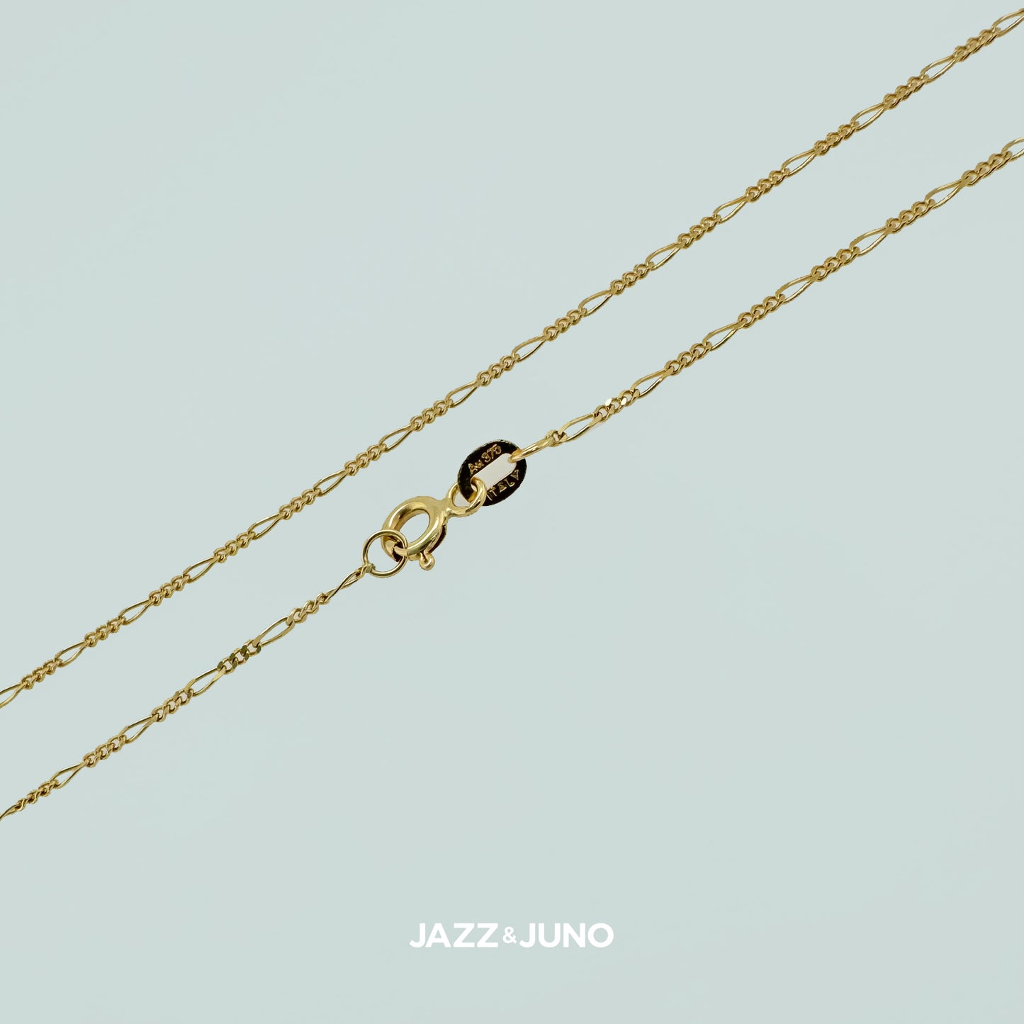 9K Solid Gold Figaro Necklace