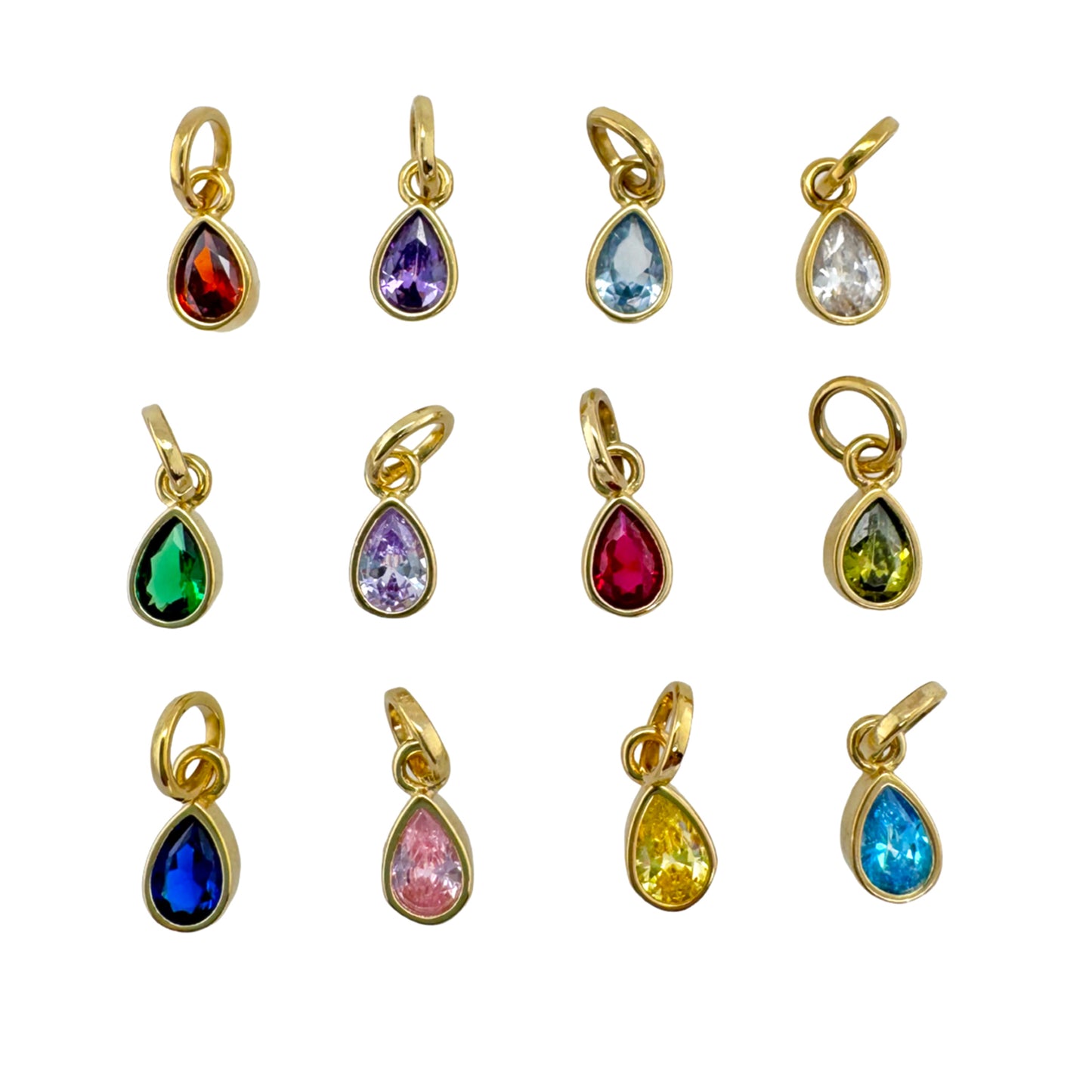 18K gold-filled Sweet Teardrop Birthstone Charms