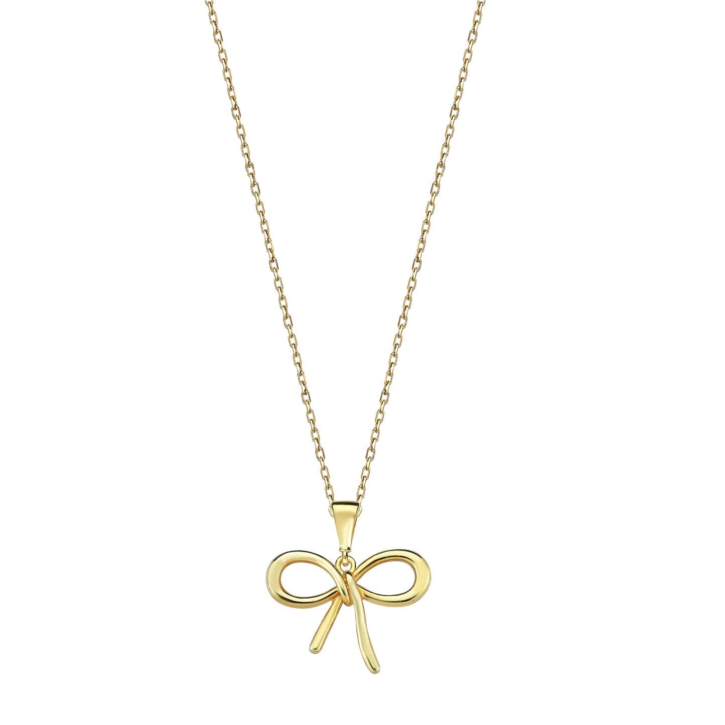 9K Solid Gold The Muse Bow Necklace
