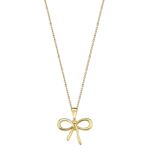 9K Solid Gold The Muse Bow Necklace
