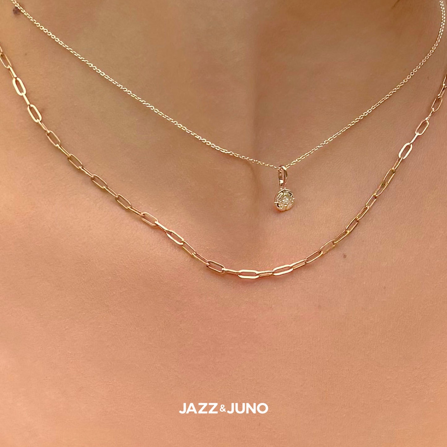 9K Solid Gold Diamond Disc Necklace