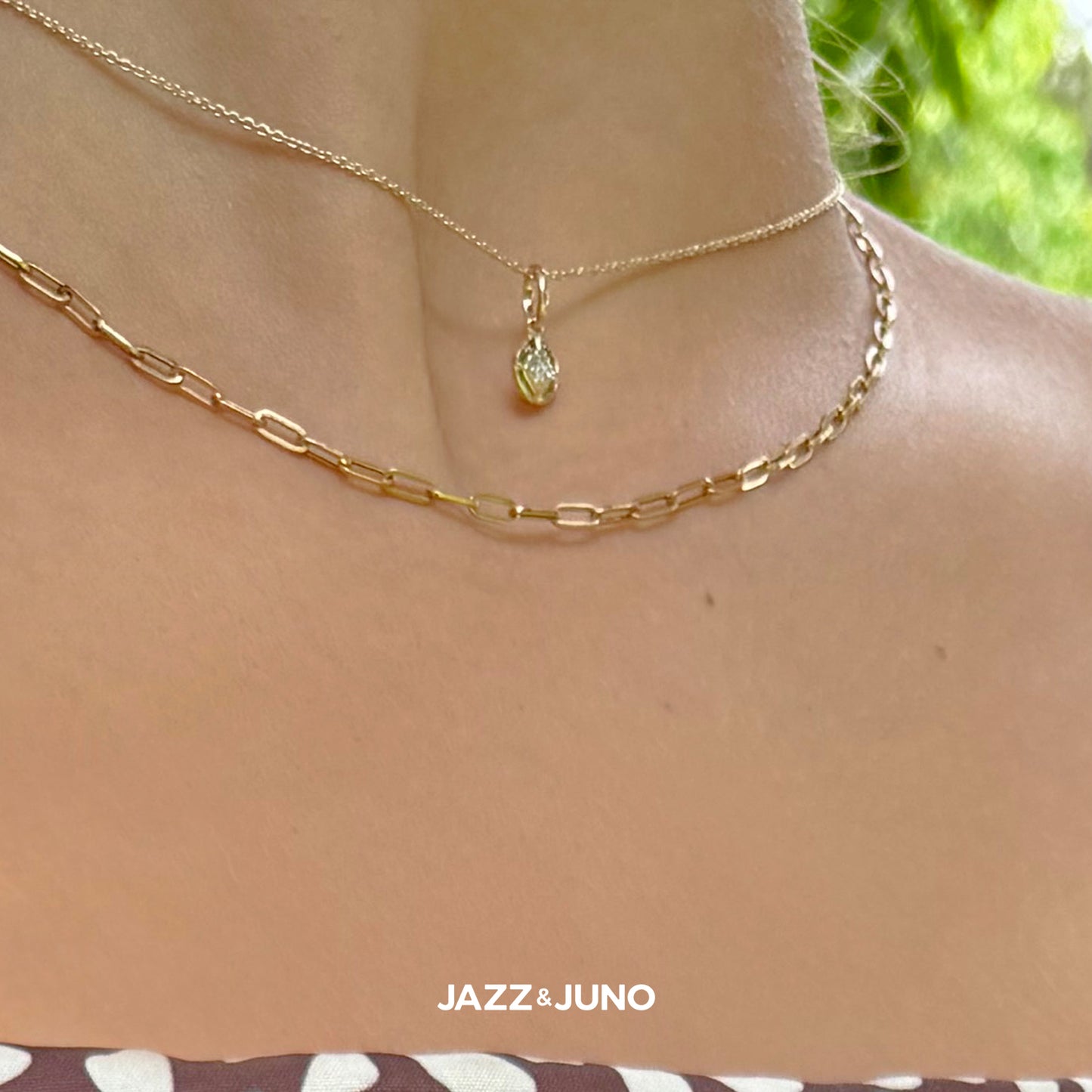 9K Solid Gold Diamond Disc Necklace