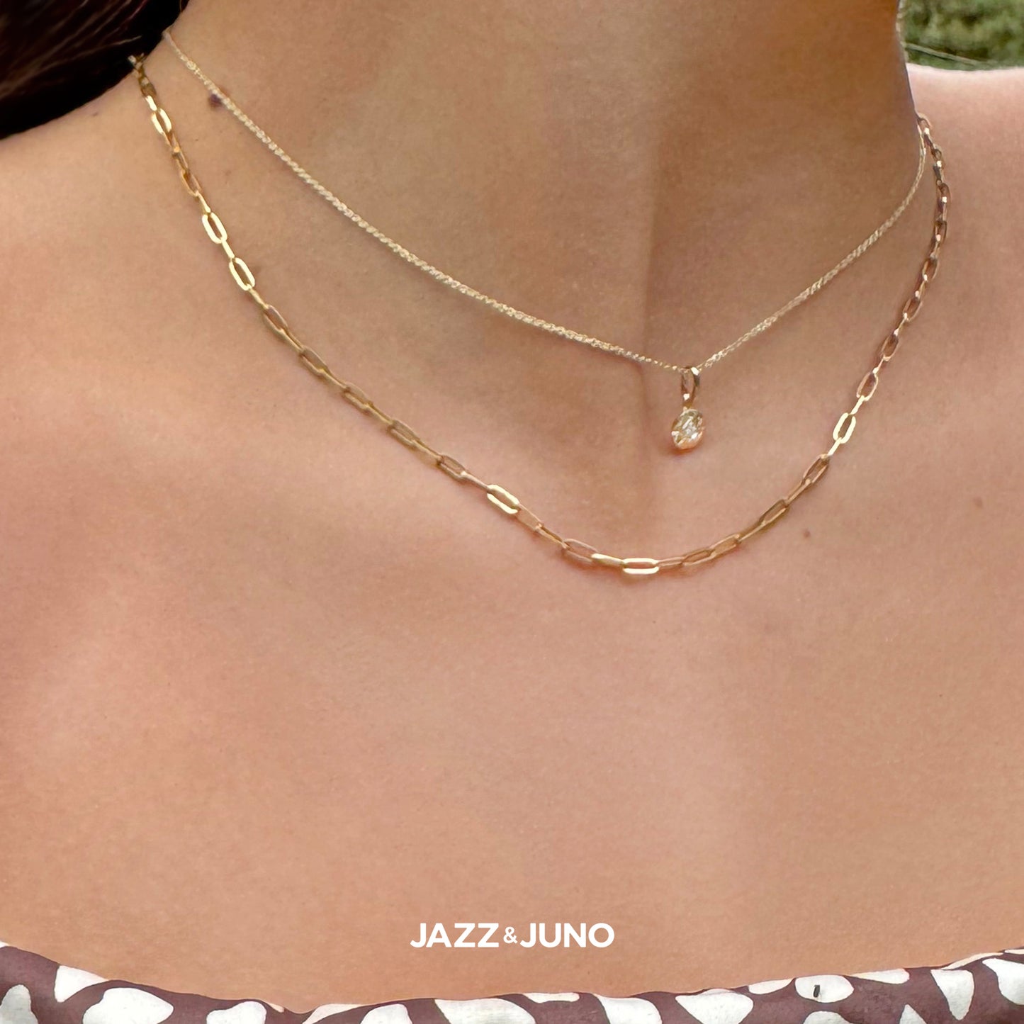 9K Solid Gold Diamond Disc Necklace