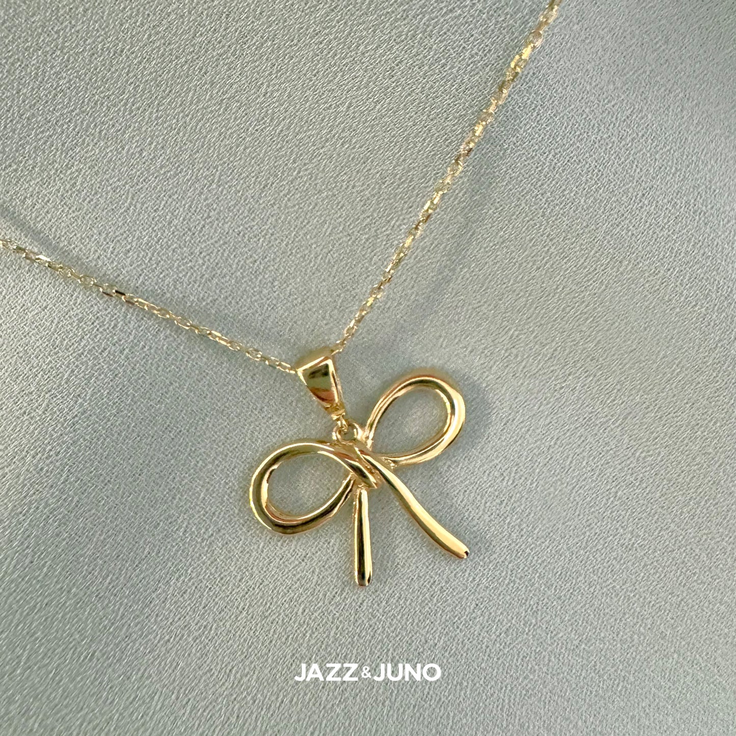 9K Solid Gold The Muse Bow Necklace