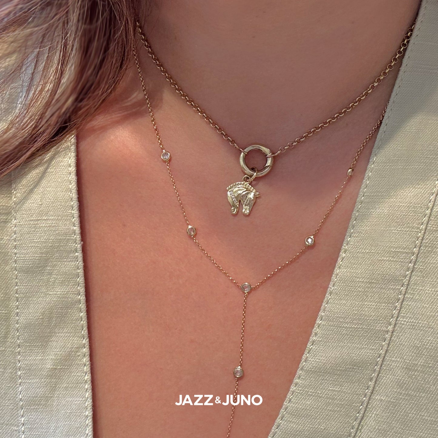 18K gold-filled Fire Horse Charm