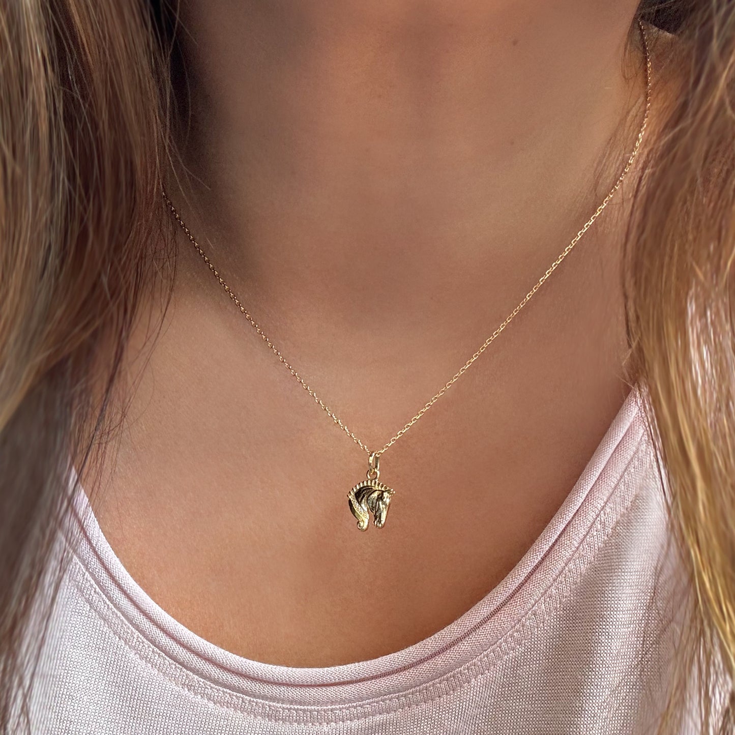 18K gold-filled Fire Horse Charm