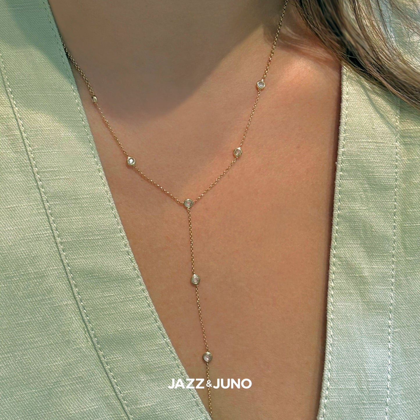 18K gold-filled Capri Lariat Necklace