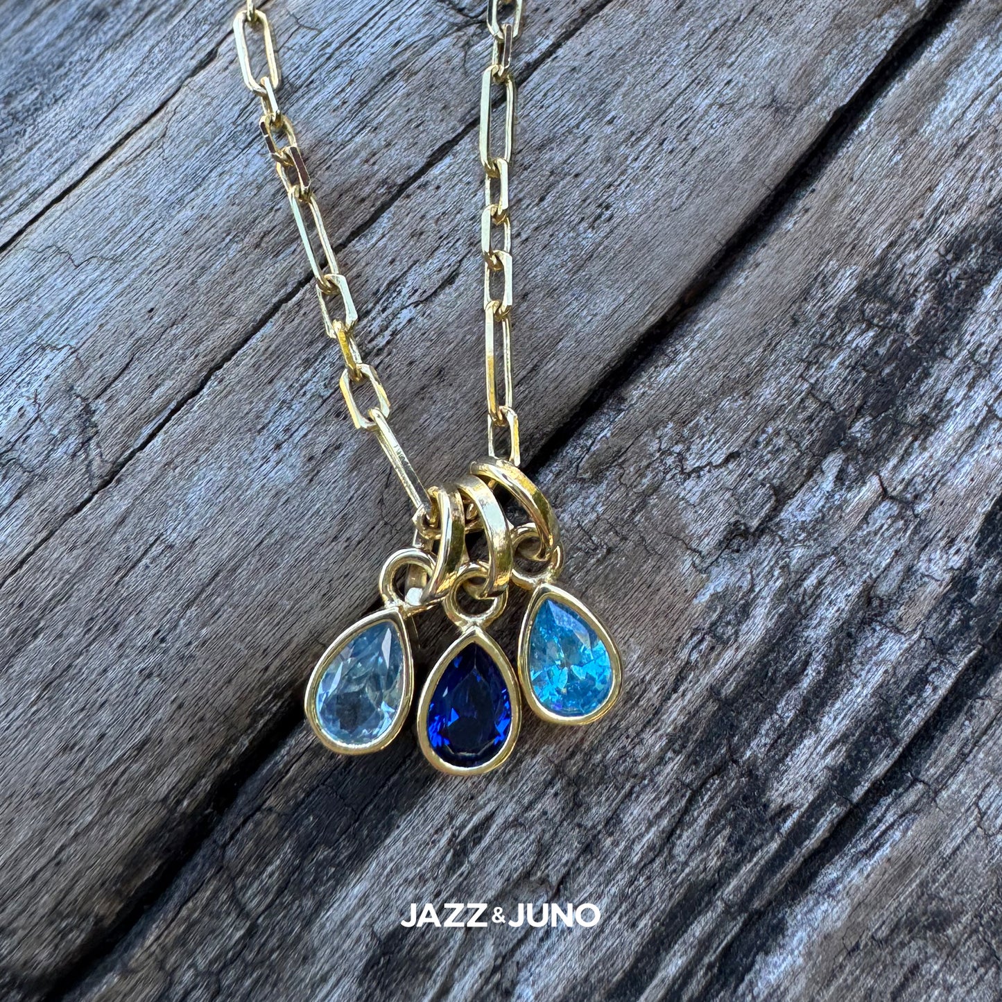 18K gold-filled Sweet Teardrop Birthstone Charms
