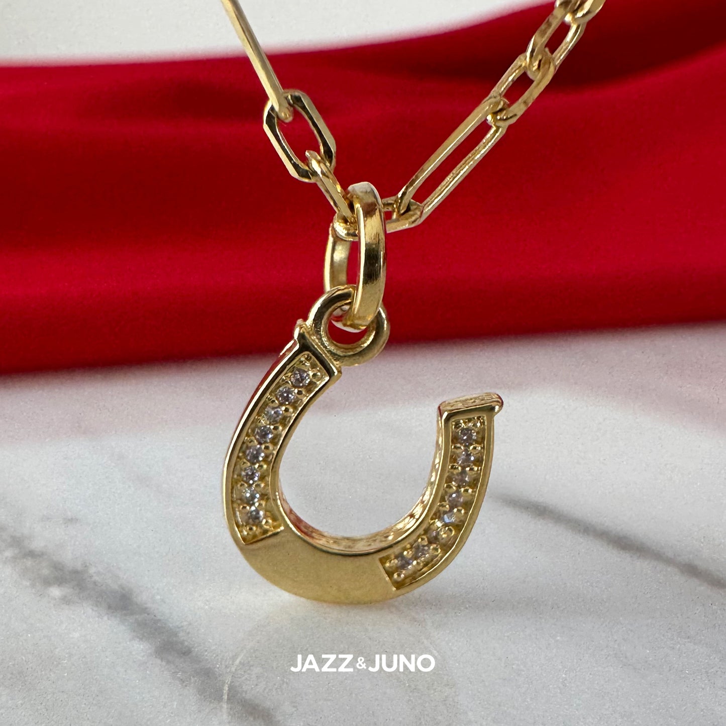 18K gold-filled Fortune Horseshoe Charm