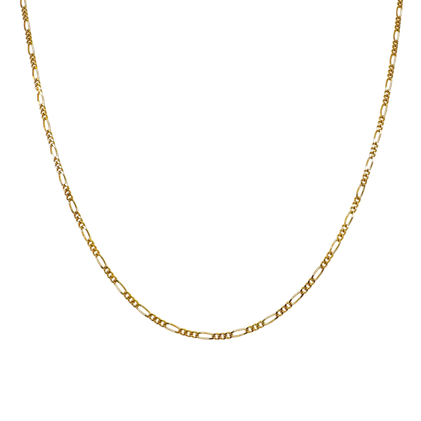 9K Solid Gold Figaro Necklace