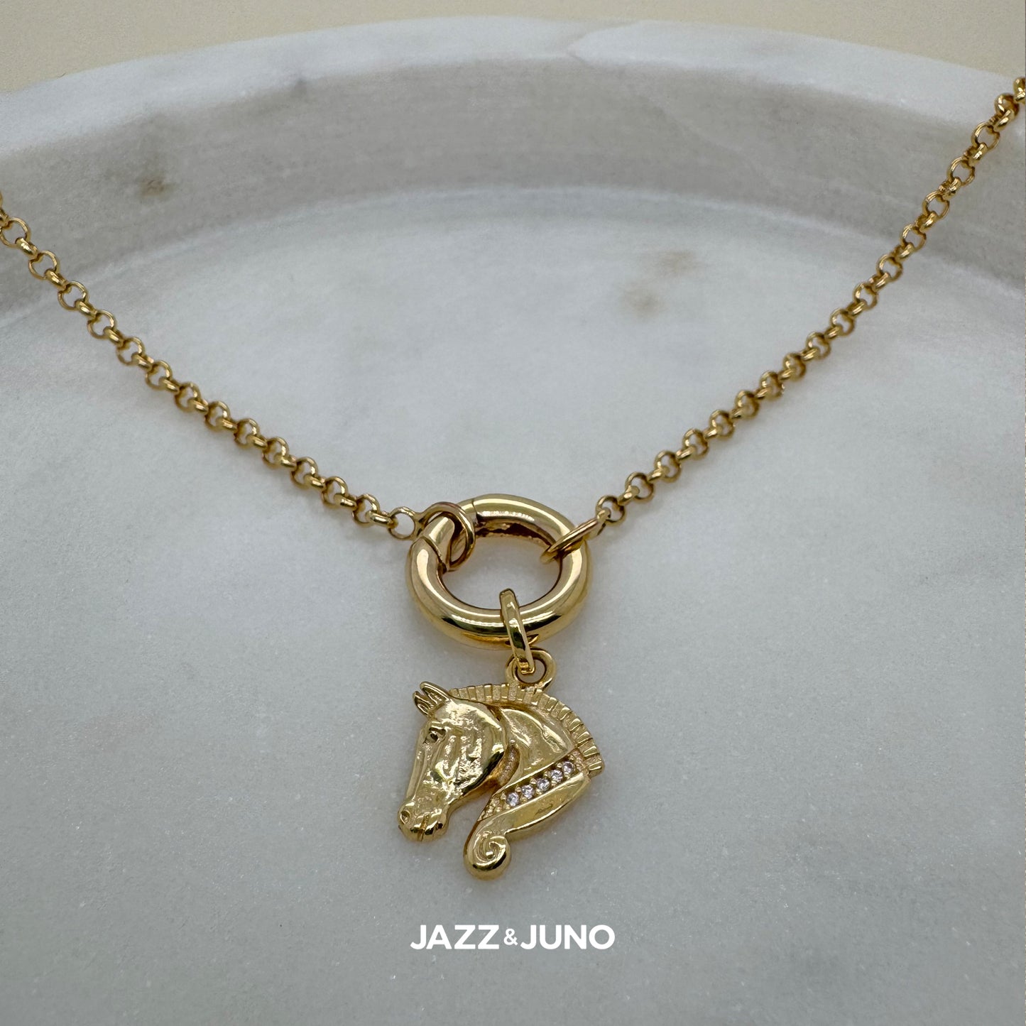 18K gold-filled Fire Horse Charm