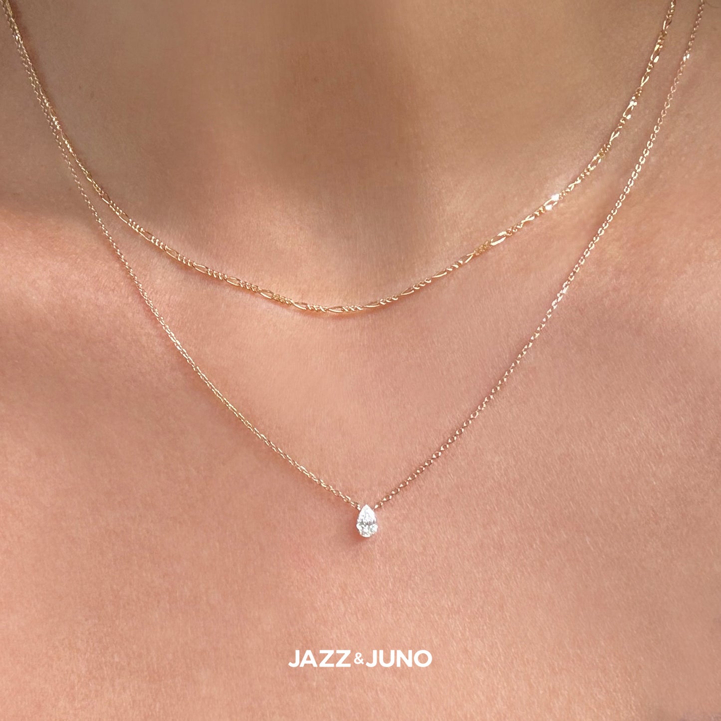 9K Solid Gold Figaro Necklace